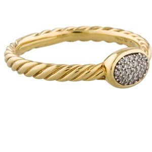 David Yurman Yellow Gold Pave Diamond Ring